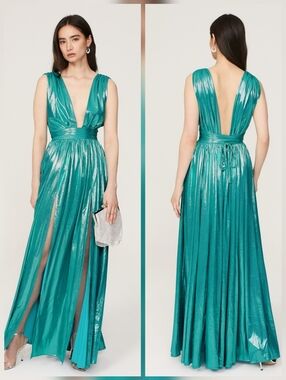 Bronx and Banco Romi Metallic Gown A-line Sleeveless V-neck Size M